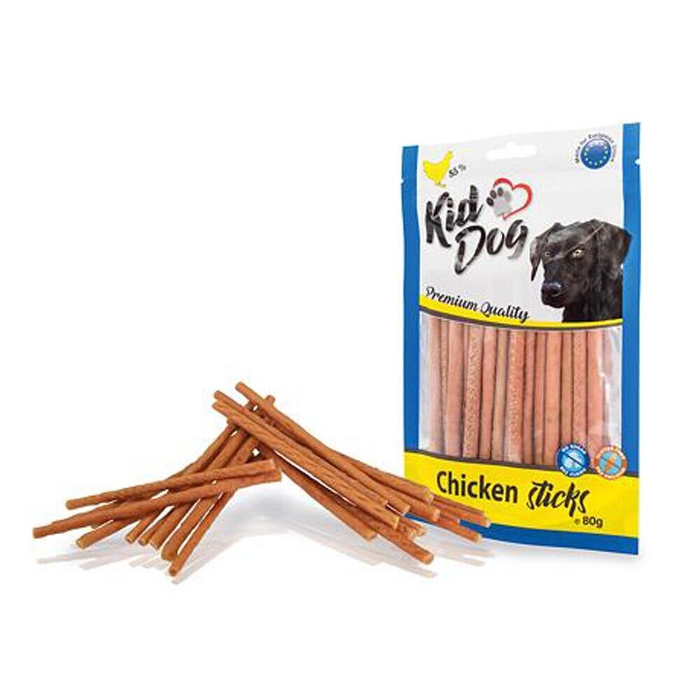 Busta di bastoncini sottili per cani al pollo Kid Dog da 80 g