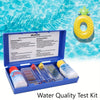 Kit test acqua piscina con flaconi di reagente pH Fenolo Rosso e Cloro OTO, provette graduate con scala di colori e custodia blu in plastica.