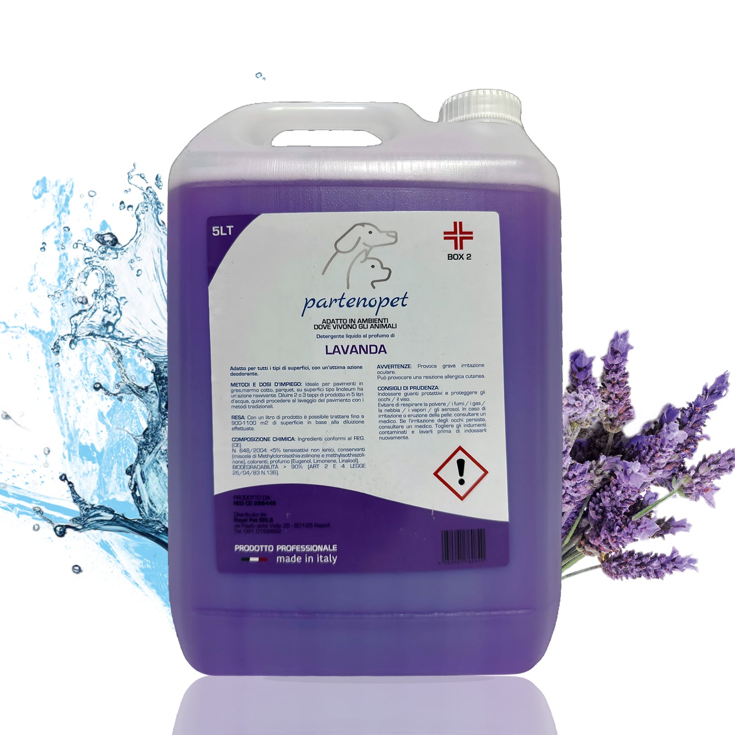 Partenopet Detergente Concentrato Elimina Odori per Tutte le Superifici Specifico per Ambienti con Animali alla Lavanda 5 L - Partenopet