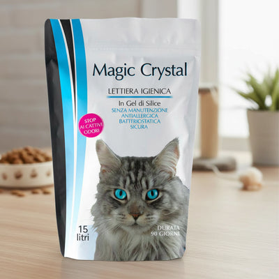 Magic Crystal Lettiera Gel di Silice 15L | Antiallergica, Batteriostatica | Senza Profumo