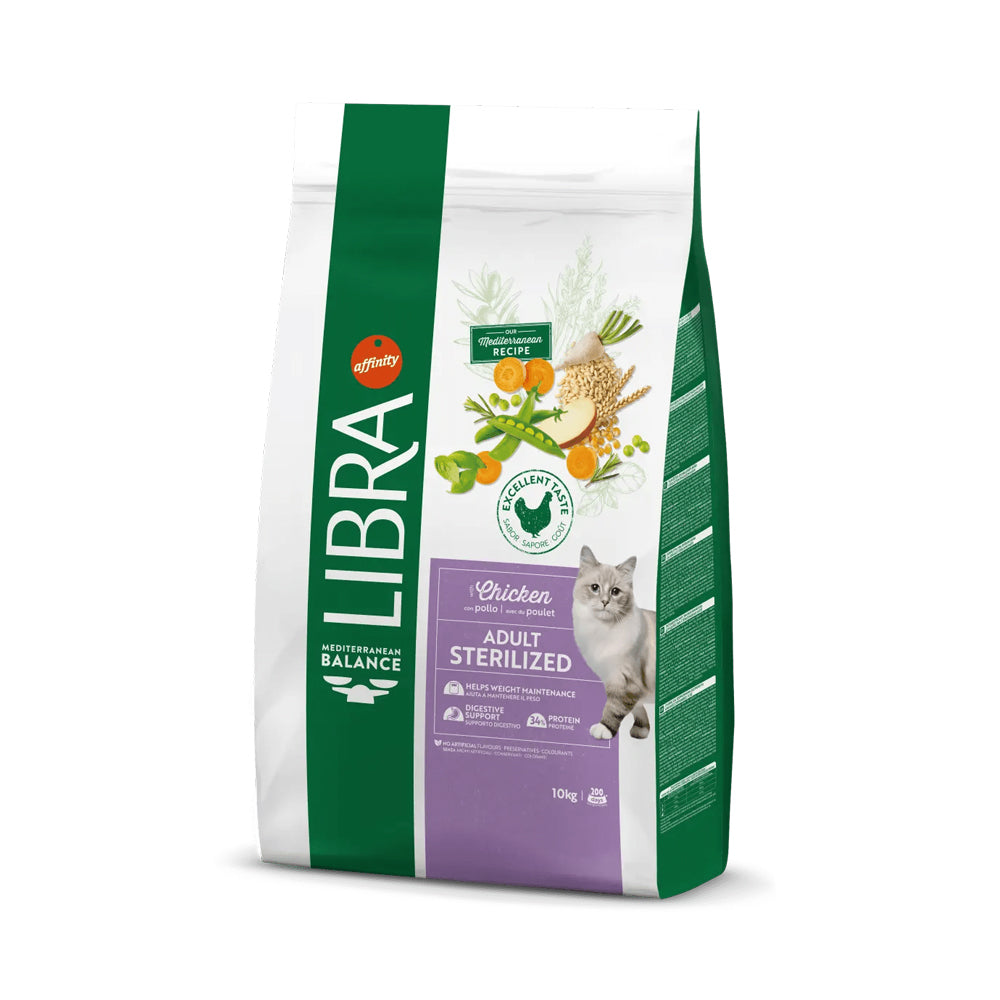Confezione 10 kg croccantini Libra Cat Sterilised Adult al Pollo per gatti sterilizzati