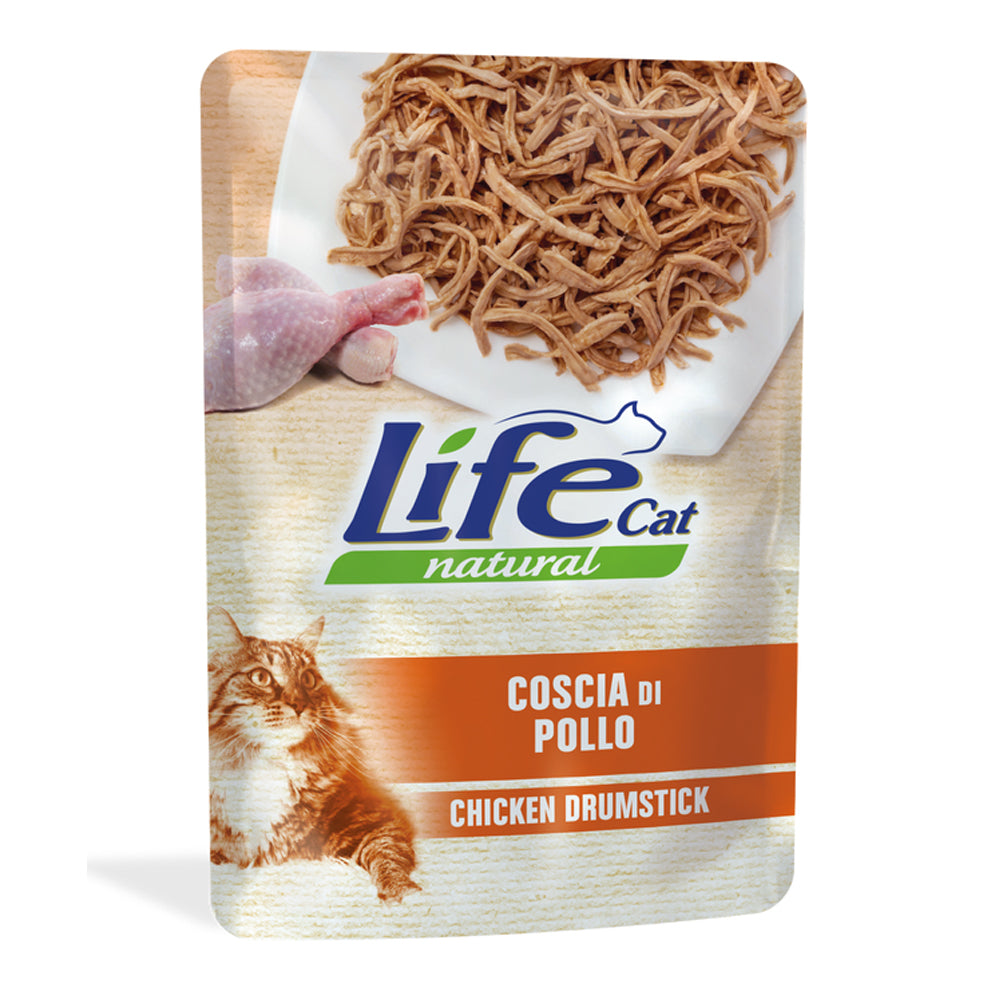 Bustina di alimento umido per gatti con coscia di pollo Life Natural in bustina da 70 g