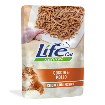 Bustina di alimento umido per gatti con coscia di pollo Life Natural in bustina da 70 g