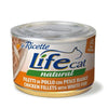 Scatoletta di filetti di pollo con pesca bianco in sfilaccetti per gatti marca Life da 150 g