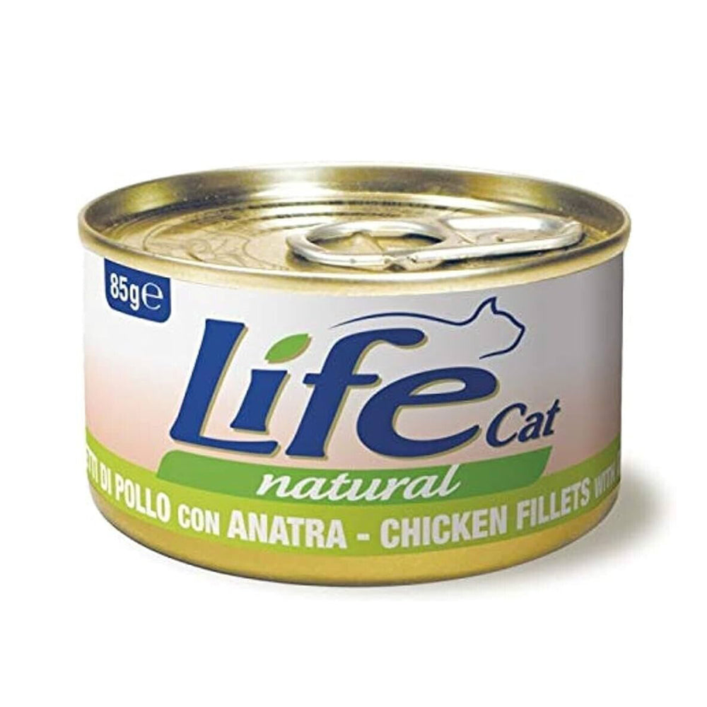 Scatoletta di alimento umido per gatti con pollo e anatra Life da 85 g