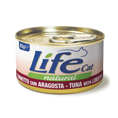 Scatoletta di alimento umido per gatti con tonnetto e aragosta Life da 85 g
