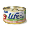 Scatoletta di alimento umido per gatti con tonnetto e mela Life da 85 g