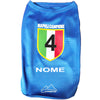 Maglietta blu azzurra per cani con scritta NAPOLI CAMPIONE e lo scudetto tricolore con in numero 4 all'interno, abbigliamento sportivo per animali domestici tifosi del Napoli.