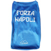 Maglietta per cani di colore blu con la scritta Forza Napoli