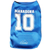 Maglietta per cani di colore blu con la scritta Maradona e il numero 10