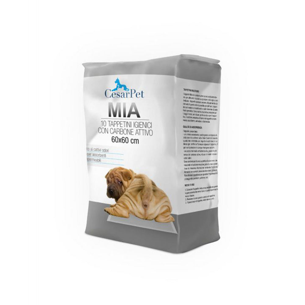 Busta da 30 tappetini igienici per cani 60x60 con carbone attivo marca Mia