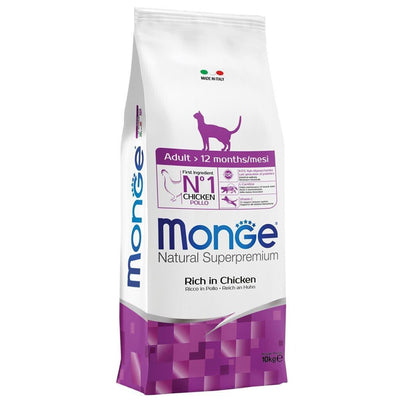 Monge Natural Adult Ricco in Pollo Crocchette per Gatti Adulti al Pollo - Partenopet