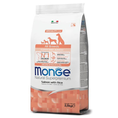 Monge Natural All Breeds Puppy Salmone con Riso Crocchette per Cani Cuccioli