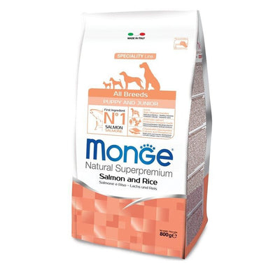 Monge Natural All Breeds Puppy Salmone con Riso Crocchette per Cani Cuccioli