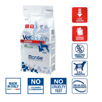 Busta di crocchette per cani con insufficienza cardiaca cronica Monge Vetsolution Cardiac Canine