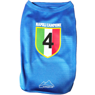 Maglia Napoli 4° Scudetto per Cani – Celebra i Campioni con il Tuo Tifoso Fedele