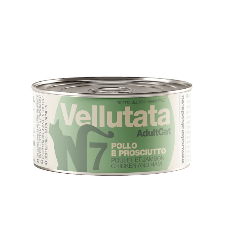 Natural Code Vellutata 07 Pollo e Prosciutto alimento umido complementare naturale per gatti adulti 85 g