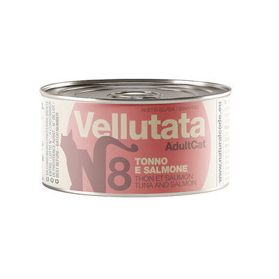 Natural Code 08 Vellutata Tonno e Salmone alimento umido naturale per gatti adulti 85 g con Omega 3 e senza glutine
