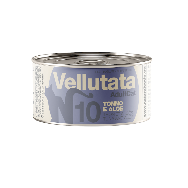 Natural Code 10 Vellutata Tonno e Aloe 85 g alimento umido complementare naturale per gatti adulti senza glutine con tonno e aloe