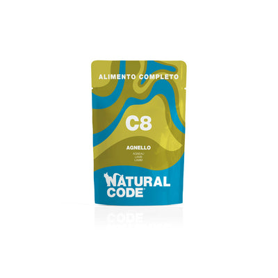 Natural Code C08 Agnello alimento umido completo per gatti adulti bustina 70 g con agnello e patate dolci