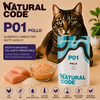 Natural Code P01 Pollo alimento umido complementare per gatti adulti in bustina da 70 g con 58% pollo e 2% riso disponibile su Partenopet