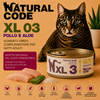 Natural Code XL03 Pollo e Aloe alimento complementare per gatti adulti in lattina da 170 g con 65% pollo, aloe, senza glutine e ingredienti naturali.