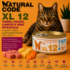 Natural Code XL12 Tonno, Patate, Carote e Riso Integrale alimento umido complementare per gatti adulti in lattina da 170 g disponibile su Partenopet.