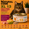 Natural Code XL13 Pollo Patate Piselli e Riso Integrale 170 g alimento complementare per gatti adulti in lattina.