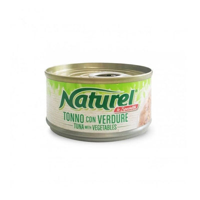 Scatoletta di cibo umido per gatti al Tonno con verdure marca Naturel da 70 g