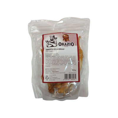 Orazio Orecchie di Agnello al Naturale Essiccate per Cani Snack Naturale 100 g