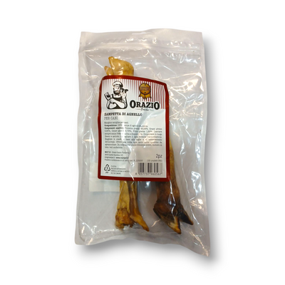 Confezione da 2 zampette di agnello essiccate marca Orazio