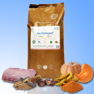 Partenopet Adult All Breeds Mono Maiale e Zucca Crocchette per Cani 100% Naturali 12 kg - Partenopet