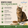 Sacco scorta 10kg crocchette Partenopet Adult Cat al pesce, alimento naturale per gatti adulti pressato a freddo prodotto in Italia, senza conservanti né coloranti, con Taurina e Curcuma.