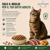 Sacco da 1,5kg crocchette Partenopet Adult Cat all'anatra, alimento naturale per gatti adulti pressato a freddo prodotto in Italia, senza conservanti né coloranti, con Taurina e Curcuma.