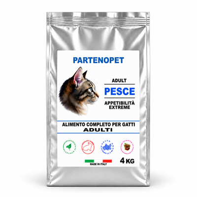 Crocchette Partenopet Cat Adult Pesce 4 kg per gatti adulti