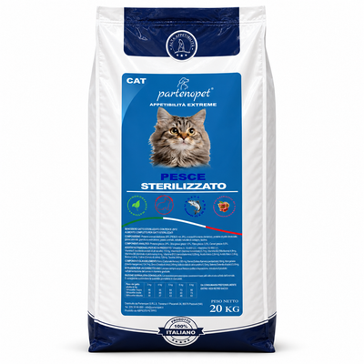 Crocchette Partenopet Cat Sterilizzato Pesce 20 kg per gatti sterilizzati