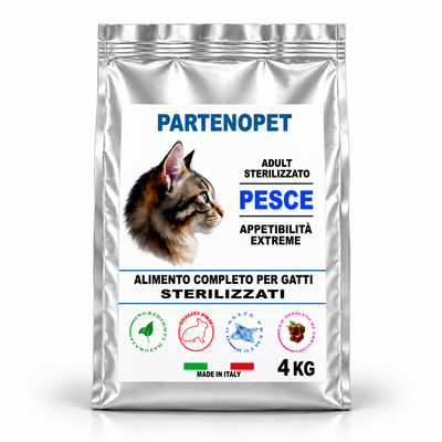 Crocchette Partenopet Cat Sterilizzato Pesce 4 kg per gatti sterilizzati