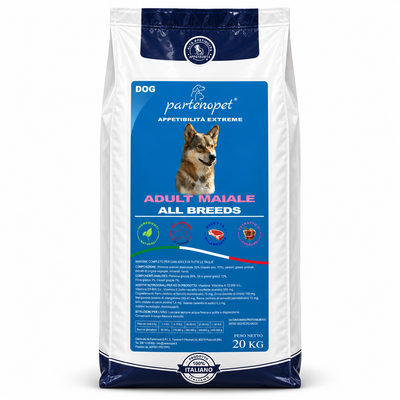Crocchette Partenopet Dog Adult Maiale 20 kg per cani adulti di tutte le taglie