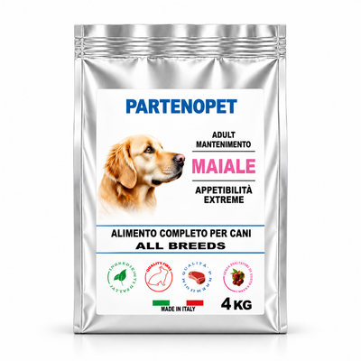 Crocchette Partenopet Dog Adult Maiale 4 kg per cani adulti di tutte le razze