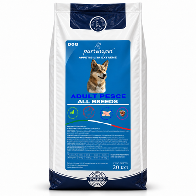 Crocchette Partenopet Dog Adult Pesce 20 kg per cani adulti di tutte le taglie
