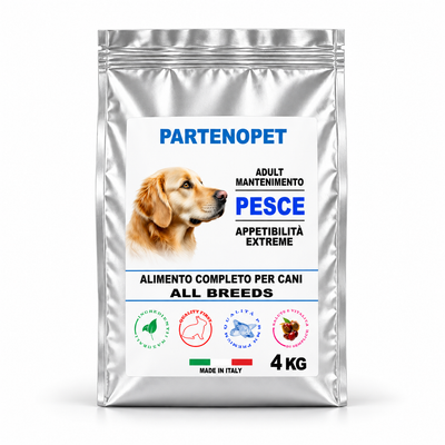 Crocchette Partenopet Dog Adult Pesce 4 kg per cani adulti di tutte le razze