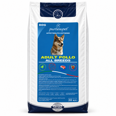 Crocchette Partenopet Dog Adult Pollo 20 kg per cani adulti di tutte le taglie