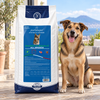 Cane adulto accanto al sacco Partenopet Dog Energy Manzo e Maiale 20 kg