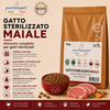 Sacco da 10 kg crocchette Partenopet Adult Cat al maiale, alimento naturale per gatti adulti pressato a freddo prodotto in Italia, senza conservanti né coloranti.