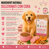 Sacco scorta 12kg crocchette Partenopet Puppy al Maiale, alimento monoproteico naturale per cuccioli pressato a freddo, prodotto in Italia con condroprotettori e zucca.