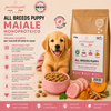 Sacco da 2kg di crocchette Partenopet Puppy al Maiale per cuccioli, alimento monoproteico naturale pressato a freddo prodotto in Italia, con condroprotettori per le articolazioni.