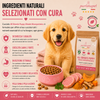 Sacco da 2kg di crocchette Partenopet Puppy al Maiale per cuccioli, alimento monoproteico naturale pressato a freddo prodotto in Italia, con condroprotettori per le articolazioni.