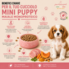 Sacco da 2kg di crocchette Partenopet Puppy Mini al Maiale per cuccioli di piccola taglia, alimento naturale pressato a freddo monoproteico, Made in Italy con zucca e curcuma.