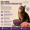 Sacco da 1,5kg di crocchette Partenopet Sterilised Cat Light al maiale per gatti sterilizzati, alimento naturale pressato a freddo prodotto in Italia, senza conservanti né coloranti.