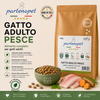 Busta di crocchette al pesce per gatti sterilizzati pressate a freddo senza conservanti e coloranti marca Partenopet da 1,5 kg